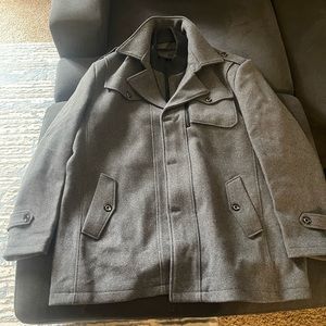 Plus Size Men’s Woolen Coat Casual Double Collar Jacket